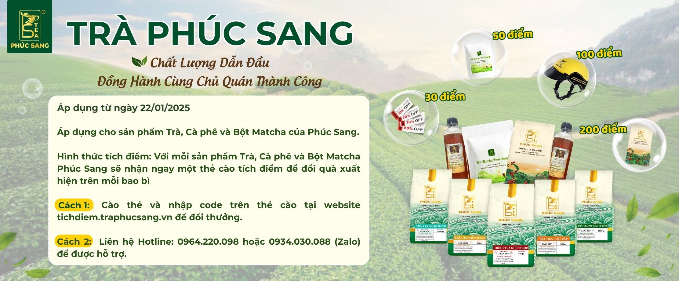 Trà Phúc Sang - Tích điểm đổi quà